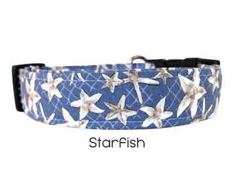 The Starfish Dog Collar / Nautical Sea Life Dog Collar / Gift for Dog Lovers
