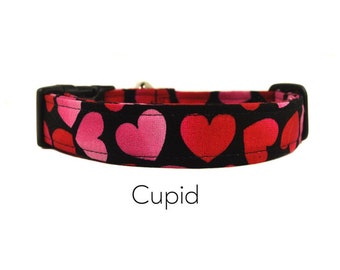 Red Hearts Dog Collar / Valentines Dog Collar / Cupid Dog Collar / Holiday Collar / Gift for Dog Lovers