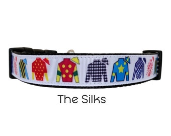 Jockey Horse Racing Dog Collar the Silks Colorful Horse Race