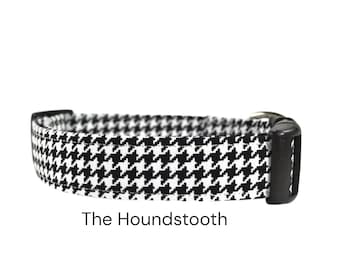 The Hounds-Tooth - Black and White Dog Collar