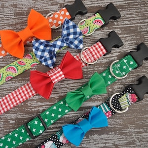 Dog Collar Bow Tie, Girl Bow Tie, Boy Bow Tie to Match Your Collar - You Pick the Fabric