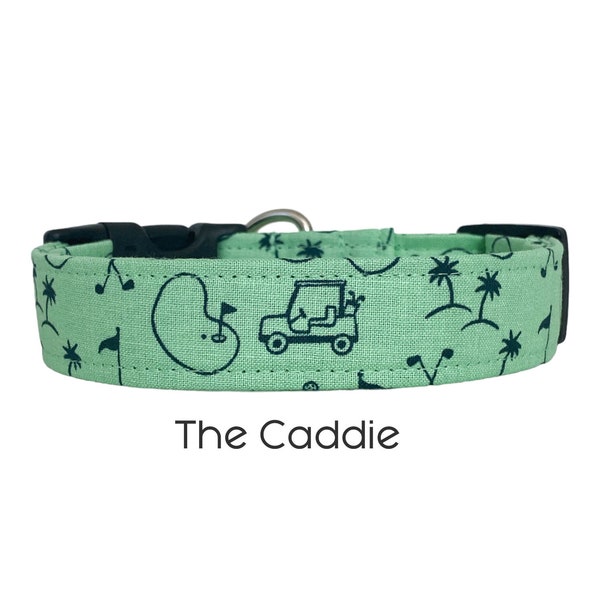 The Caddie / Green Golf Dog Collar / Sports Collar / Gift for Dog Lovers