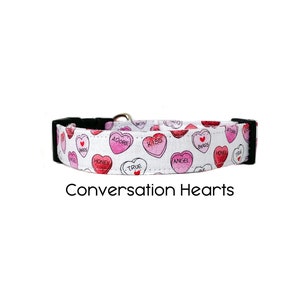 Conversation Hearts Dog Collar / Valentines Dog Collar / Cute Dog Collar / Holiday Collar / Gift for Dog Lovers