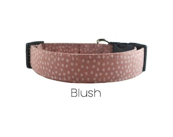 Blush Pink Polka Dot Spring Dog Collar / The Blush / Girl Dog Collar / Cadeau pour les amoureux des chiens