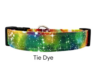 Obroża dla psa Tie Dye Cosmic / Nowoczesny, kolorowy, niebiański design / Prezent dla miłośników psów