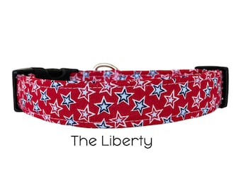 Collare per cani Liberty, stelle patriottiche, collare per il Giorno dell’Indipendenza del 4 luglio, collare per cani novità, regalo per gli amanti dei cani