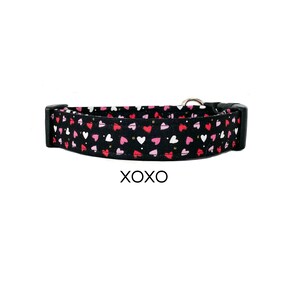 XOXO Dog Collar / Valentines Dog Collar / Red, Pink, and Black Dog Collar / Holiday Collar / Gift for Dog Lovers