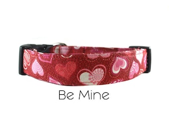 Rotes Und Rosa Hundehalsband / Valentines Hundehalsband / Be Mine Hundehalsband / Urlaubshalsband / Geschenk für Hundeliebhaber