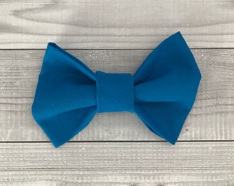 Blue Dog Collar Bow Tie, Girl Bow Tie, Boy Bow Tie - The Midnight Blue