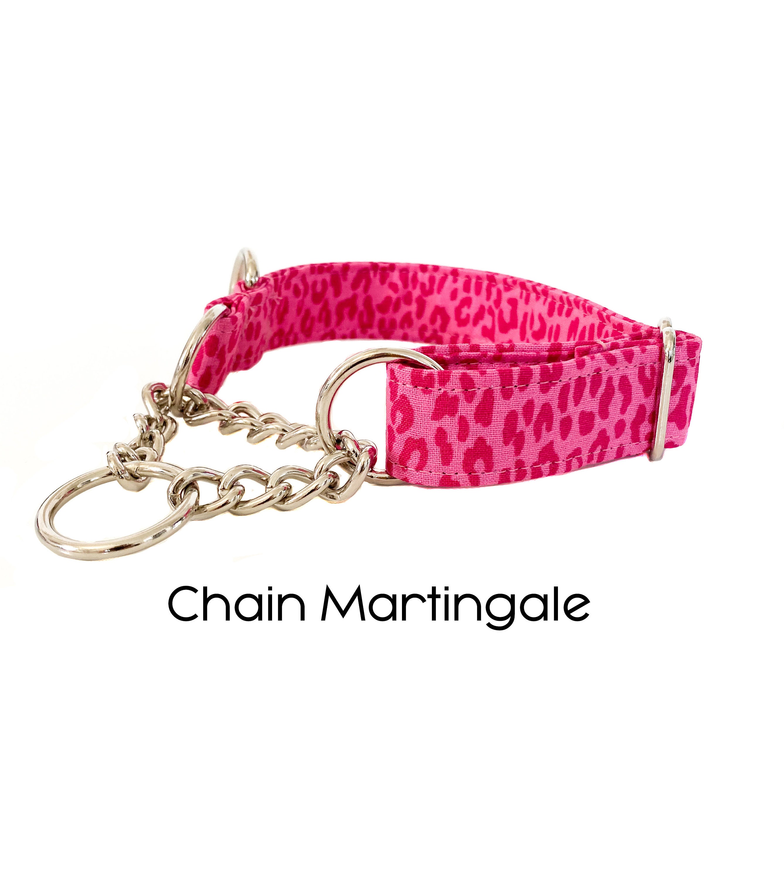 leather martingale collar with chain