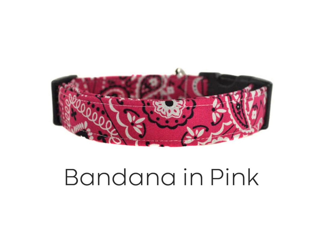Pink and White Bandana Dog Collar the Bandana in Pink Etsy
