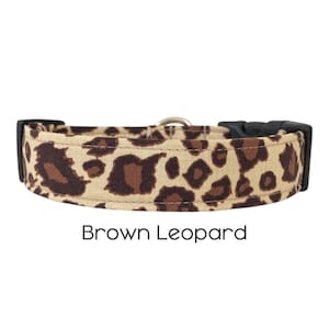 The Brown Leopard Animal Print Dog Collar / Brown and Tan Dog Collar / Gift for Dog Lovers