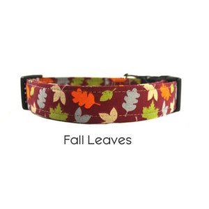 Collar de perro de hojas de otoño marrón / collar de perro de otoño / regalo para los amantes de los perros