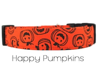 Happy Pumpkins Dog Collar / Halloween Dog Collar / Holiday Collar / Gift for Dog Lovers