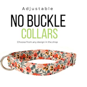 No Buckle Adjustable Collar - You Pick the Fabric