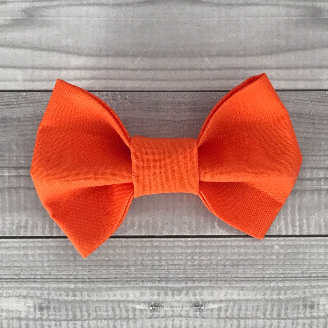 Orange Dog Collar Bow Tie, Girl Bow Tie, Boy Bow Tie the Orange Crush
