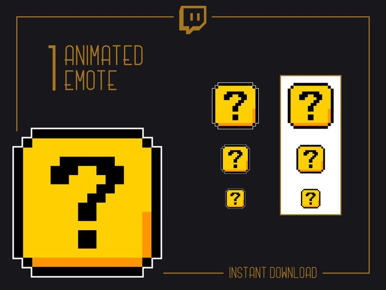 Smiley Question Animation Animated Question Block Emote | Emoticon, Cube, Mario | Twitch, Discord ...