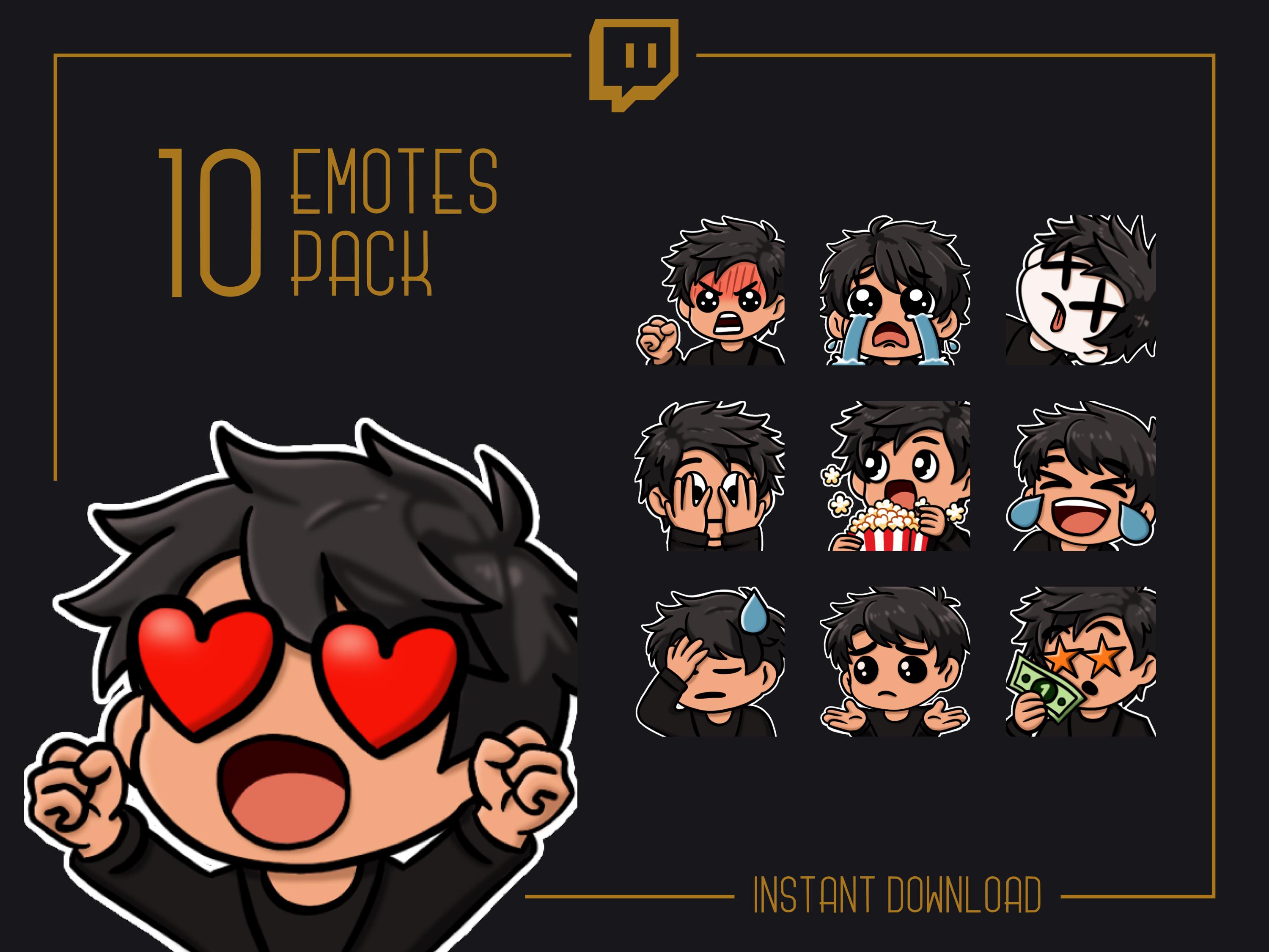Emotes Bossman Pack 10 Emotes Black Hair Man | Dark Blond, Blond, Brown, Red ...
