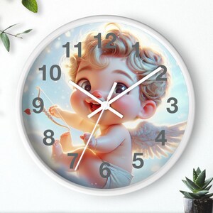 Baby Cherub Wall Clock: Nursery Decor, Angelic Design