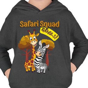 Safari Squad Toddler Hoodie, Cute Animal Theme, Childrens Pullover, Safari Adventure, Birthday Gift, Zoo Day Apparel, Fun Kids Clothing