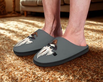 Men's Halloween Slippers, Unique Stylish Ghost Design, Seasonal Indoor Footwear, Spooky Comfort Slip-Ons,