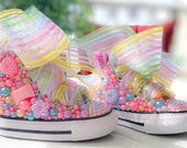 Candy Queen Rhinestone Pearl Bling Princess Candyland Costume Onederful Two Sweet Birthday Halloween Pageant Shoes (Infants & Children)