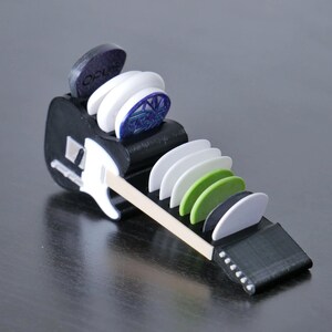 Telecaster Guitar Shaped Guitar Pick Holder - Black and White
