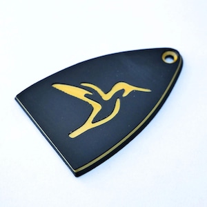 Custom PRS SE Truss Rod Cover – Hummingbird (Black & Gold)