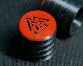 Boutons de guitare Opus - Sigil Valknut rouge cramoisi et noir