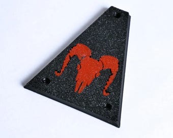 Custom Jackson/ Charvel Guitars Truss Rod Cover - Ram Skull (Red & Black)