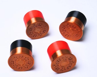 Gitaarknoppen in de vorm van hagelpatronen, 12 Gauge bedieningsknoppen voor gitaar en basgitaar - 18-spline 6 mm potmeteras