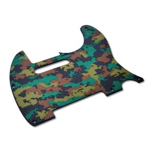 Plaque de protection Telecaster 8 trous personnalisée - Série Artisan - Camouflage numérique forêt