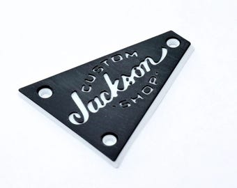 Custom Jackson Truss Rod Cover - Custom Shop Logo (Black & White)