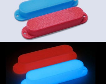 Custom Single Coil Strat Glow in the Dark Pickup Covers (No Holes) Set of 3