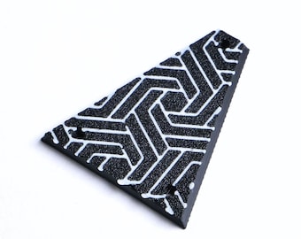 Custom Jackson/ Charvel Truss Rod Cover - "Fractal Flow" (Black & White)