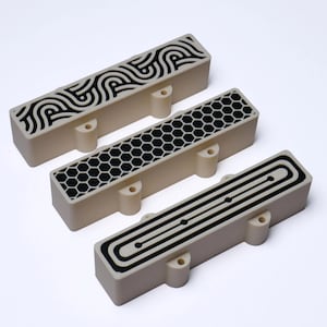 Custom 4-String Jazz Bass Pickup Covers (No Holes) Set of 2 - Cream & Black