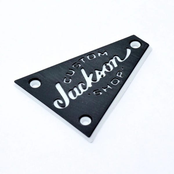 Custom Jackson Truss Rod Cover - Custom Shop Logo (Black & White)