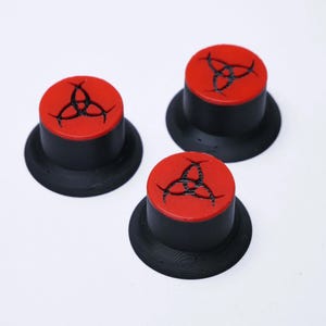 Perillas para guitarra Opus Top Hat - Cuernos de Odín en rojo carmesí y negro