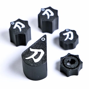 Custom Boss Katana Knobs - Black Fluted (Full Sets for 50, 100, Artist)