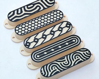 Custom Single Coil Strat Pickup Covers (No Holes) Set of 3 - Cream