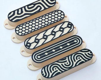 Custom Single Coil Strat Pickup Covers (No Holes) Set of 3 - Cream