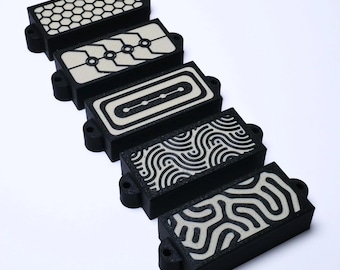 Cubiertas personalizadas para pastillas de bajo Precision (sin agujeros), juego de 2 - Negro y crema
