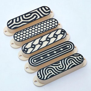 Custom Single Coil Strat Pickup Covers (No Holes) Set of 3 - Cream