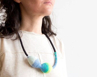 Designer Necklace. Crochet Necklace. Crochet Jewelry. Designer Jewelry
