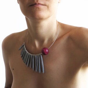 Statement Necklace. OOAK Jewelry. Fringe Necklace Bijoux OOAK Crochet Necklace. Crochet Jewelry