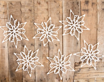 Holiday Decor, Holiday Decorations, White Christmas Decorations, Crochet Snowflakes, Snowflake Decorations