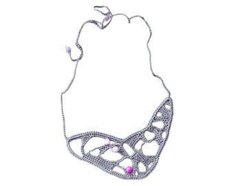 Bib Necklace Statement Jewelry Bijoux Crochet Jewelry. Crochet Necklace