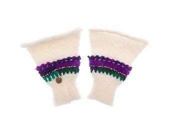 Hand Gloves Woolen Knitted, Winter Half Hand Fingerless Gloves, Texting Mittens without Fingers for Ladies