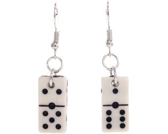 Gift for Domino Lovers Best Friend. Domino Dangle Earrings. Gift Ideas: Domino Players Birthday. Game Gift for Friend, Mom. Domino Earrings