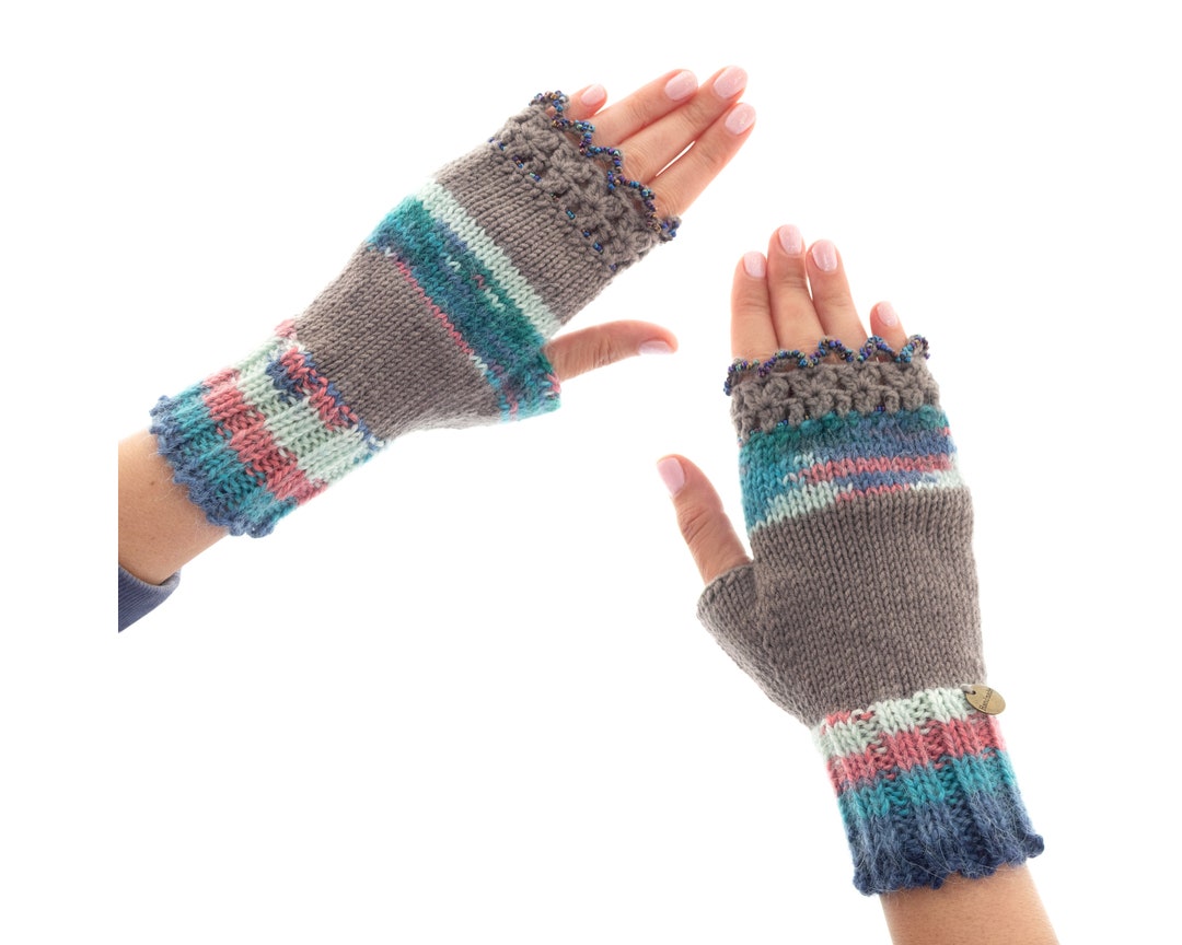 Mittens Fingerless Gloves, Cashmere Fingerless Mittens, Womens Ladies